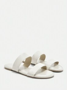 CUCCOO CURVES Dép sandal đi biển Bohemian bản rộng đế bằng cho nữ, Dép quai kép đeo hàng ngày - Màu be - Xem 4