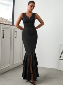 SHEIN Tall Abito lungo stile elegante nero a sirena