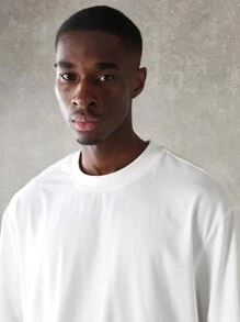 SUMWON 优质超大棉质 T 恤 2 件装 基本款圆领基本款 T 恤 运动休闲街头服饰健身上衣 简约设计 秋冬系列