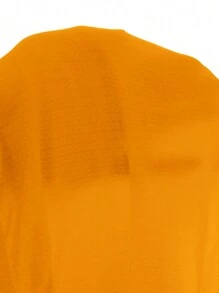 Slaydiva 1 Set V-Neck Portrait Print Cropped Tight Top And Tight Mini Shorts, Vacation Outfit - Style C - Coral Orange - View 7