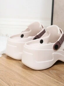 CUCCOO Quty Sandales à bout fermé noires à semelle épaisse confortables pour femmes, à enfiler en EVA