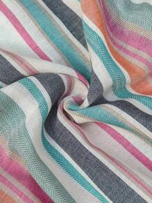 SHEIN 2pcs Maternity Stripe Spaghetti Strap Top And Shorts Set - Multicolor - View 5