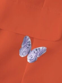Chiquease Fashion Commuter Butterfly Decorated Blazer - Orange - View 6