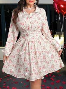 Flirla Váy dài tay đính đá hoa cỡ lớn cho nữ, ngày lễ tình nhân - Nhiều màu - Xem 5