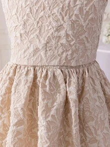 SHEIN Leap Crew Tween Girl Jacquard Camisole Top & Skirt 2 Pieces Set - Apricot - View 6