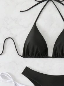 Swim Basics 3 件套女士沙滩装、夏季海滩度假泳装套装 - 黑色 - 查看 4
