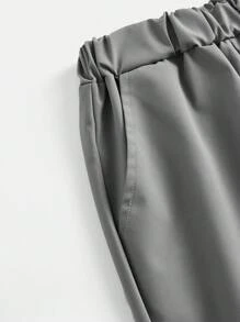 SHEIN Young Boy Casual Solid Color Zipper Design Cuff Pants