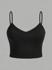 SHEIN EZwear 3 Peças Camisoles Femininas Casuais de Cor Sólida, Regatas Ajustadas Adequadas Para Tamanhos Grandes, Verão - Multicolorido - Visão 8
