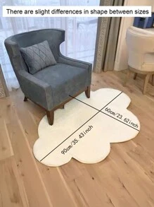1 Stück Kunstfell asymmetrisch wolkenförmig, weich, flauschig und leicht zu reinigen, warm und niedlich als Innenraum-Dekorationsteppich, geeignet für Schlafzimmer, Wohnzimmer, Sofa, Couchtisch, Ankleidezimmer, Teeraum und andere Bereiche