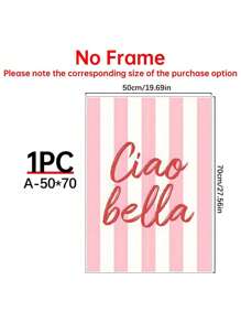 SHEIN 1pc Ciao Bella Poster Decoration, Wall Art, Girly Room Decor, Cute Wall Art, Pink Retro Poster, Wall Decoration Poster, Wall Canvas Decoration, Ideal Gift For Bedroom Living Room - Multicolor - View 11