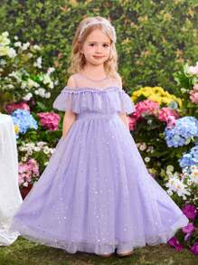 SHEIN Young Girl Fern Glow Stylish & Elegant Party Dress