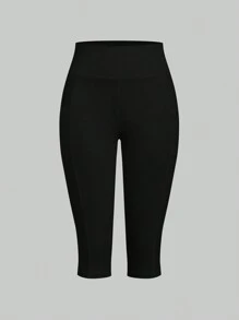 SHEIN EZwear Mallas cortas de punto versátiles en blanco y negro