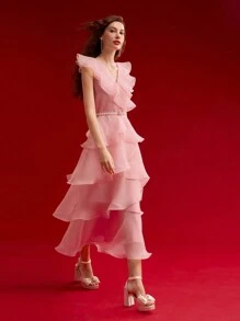 MOTF PREMIUM ROBE AVEC GARNITURE VOLANTÉE EN ORGANZA