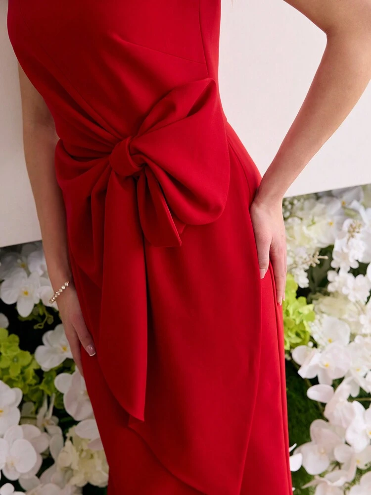 MOTF Soiréza BOW DECOR THIGH SLIT DRESS