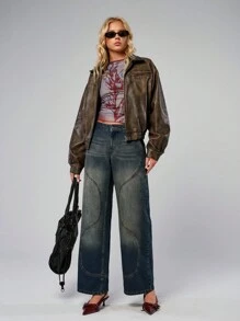 EURMUSE Women's Simple Front Button Pocket Casual Jeans, Everyday Wear