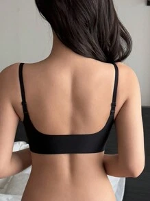 DAZY Patterned Light Shaping Wireless Women Bra Leopard Print Lingerie For Women - Black - View 2
