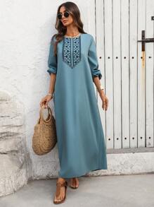 EMERY ROSE 女士长袖连衣裙，休闲时尚，适合日常穿着 - 霧霾藍 - 查看 7