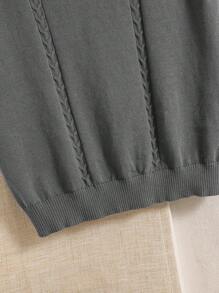 Gilet di maglia senza maniche, scollo a V, con finiture a contrasto per bambini/ragazzi pre-adolescenti
