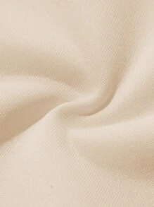 Young Girls Round Neck Sweatshirt Pink Bow & Minimalist Letter Print Casual Style - Apricot - View 4