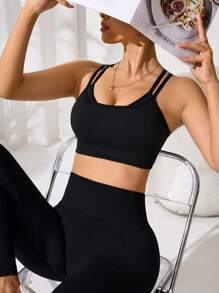 Easithlete Women's Seamless Simple Solid Color Sports Bra - Multicolor - View 2