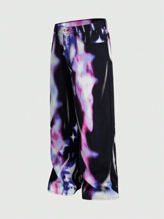 Street Life Herren Batik Tasche locker geschnittene gerade geschnittene Lässig Jeans