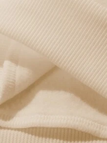 Young Girls Round Neck Sweatshirt Pink Bow & Minimalist Letter Print Casual Style - Apricot - View 3