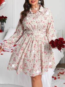 Flirla Váy dài tay đính đá hoa cỡ lớn cho nữ, ngày lễ tình nhân - Nhiều màu - Xem 7