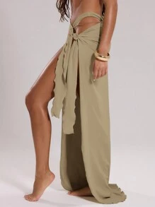 Musera Resort Tie Front Sarong Maxi Skirt Ibiza S Beachwear Summer, Holiday