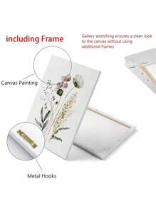 3 套水彩海报、花卉设计画、植物插图艺术版画、自然风格艺术帆布印刷壁画、优雅花卉画、柔和粉彩色系家居装饰、墙壁艺术、房间美学、海报、理想礼物，适用于客厅、卧室、浴室、办公室、咖啡厅 - 彩色 - 查看 2