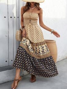 Breezaya Vestido tubo largo para mujer, casual y para vacaciones - Multicolor - Ver 3