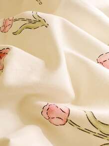 1 件花朵郁金香，浪漫，粉色情人节婚礼印花，学校宿舍，宿舍连衣裙，少女四季枕套 TwinFullQueenKing。 - 彩色 - 查看 5