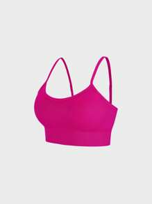 Casual Solid Color Padded Sports Bra
