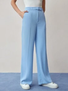 MOTF STUDIO PRESS CREASE TAILORED SUIT PANTS - Blue - View 5