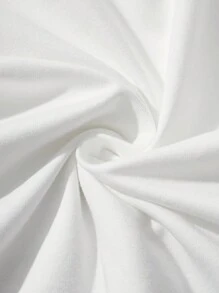 SHEIN 1 Pieza Camiseta para Niñas Jóvenes, Estilo Urbano Leisure, Cuello Redondo Manga Corta Camiseta Blanca, Cómoda y Versátil, Adecuada para Primavera y Verano. Esta Camiseta para Niñas es Adecuada para Diversas Ocasiones como Actividades al Aire Libre Urbanas, Deportes, Ocio en Casa, Escuela y Reuniones. - Blanco - Ver 6