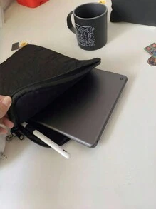 1 件 11 英寸/13 英寸/15 英寸黑蓝色简约笔记本电脑收纳包，iPad 平板电脑内胆收纳包防摔减震，生日礼物，适合学校、办公室和通勤返校 - 彩色 - 查看 2