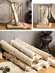 1 pieza Papel de pergamino vintage aleatorio, mejor regalo - Beis - Ver 5