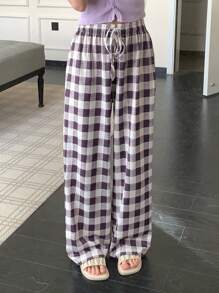 DAZY 简约格子女士春季睡裤