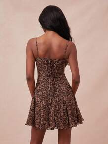 NYA SZN 春季性感动物印花迷你细肩带连衣裙夏季音乐节演唱会服装豹纹休闲夏季细肩带女士连衣裙 - 彩色 - 查看 2