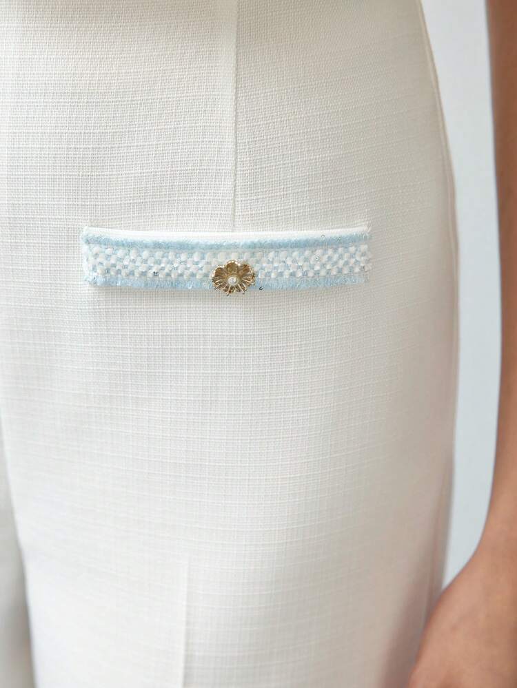 WOMEN'S WHITE SUIT PANTS, ELEGANT FOR DAILY WEAR AND DATES, SPRING/SUMMER