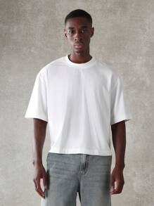 SUMWON 优质超大棉质 T 恤 2 件装 基本款圆领基本款 T 恤 运动休闲街头服饰健身上衣 简约设计 秋冬系列