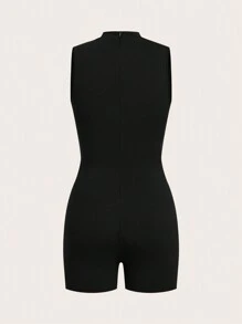 SHEIN EZwear Women 2pcs Multi-Color Knit Jumpsuit Set - Black and White - View 9