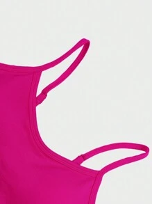 Casual Solid Color Padded Sports Bra