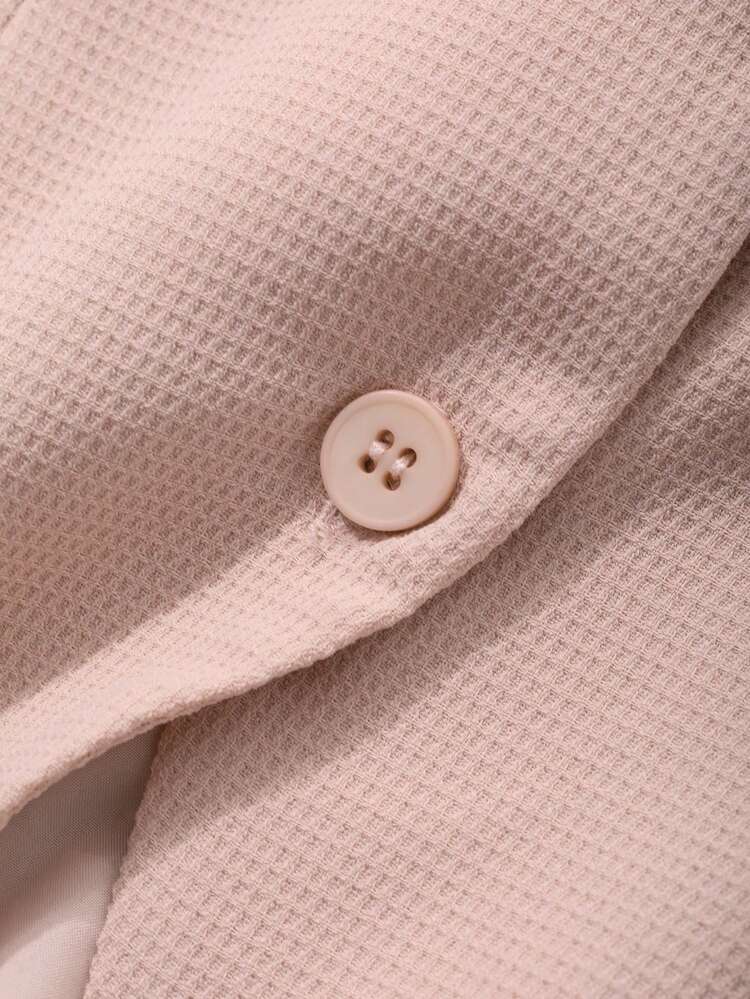 1pc Women Plain Front Button Short Sleeve Casual Top, Everyday Wear