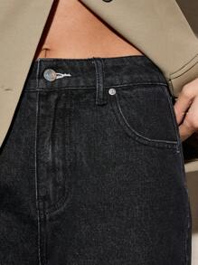 AiiRZ Designer Wide Leg Turn-Up Cuff Raw Denim Jeans, High Waisted Palazzo Style With Contrast Fold, Street Style Statement Pants For Fall Winter