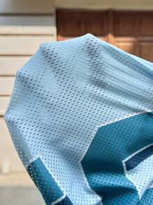 AXEPEAK Men Loose Mesh Fishnet V-Neck Short Sleeve T-Shirt With Letter & Numeric Print - Multicolor - View 6