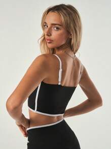 Hanevo Women Edged Casual Fitness Yoga Camisole Sportwear For Daily Wear - Black - View 2