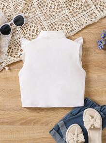 Chemise décontractée simple sans manche pour jeunes filles