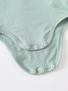 SHEIN Mono de manga corta casual para uso diario, unisex para bebés recién nacidos, adecuado para verano, primavera y otoño