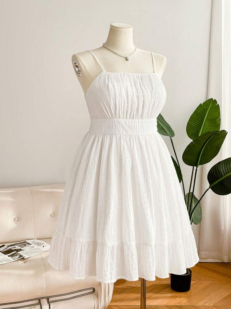 Plus Size Shein White Dress For Graduation SHEIN Belle Plus Size Women's  White Lace Embroidered Tassel Three