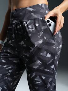 Powerista 女士高腰印花休闲运动长裤，日常穿着